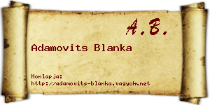 Adamovits Blanka névjegykártya